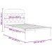 Estructura cama sin colchón con cabecero metal blanco 100x200cm