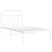 Estructura cama sin colchón con cabecero metal blanco 107x203cm