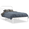 Estructura cama sin colchón con cabecero metal blanco 107x203cm