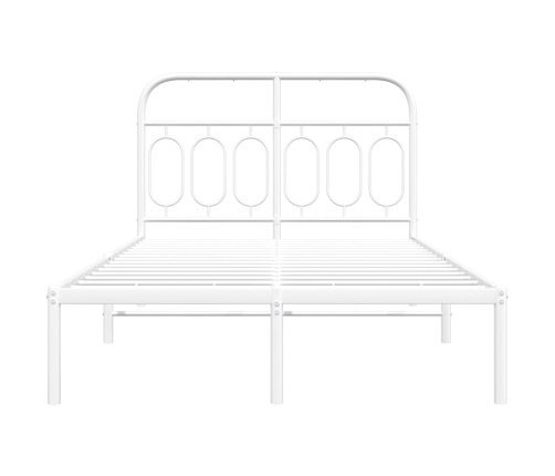 Estructura cama sin colchón con cabecero metal blanco 120x190cm