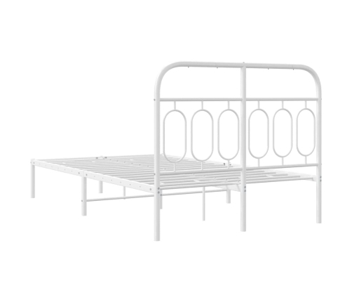 Estructura cama sin colchón con cabecero metal blanco 120x190cm