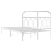 Estructura cama sin colchón con cabecero metal blanco 120x190cm