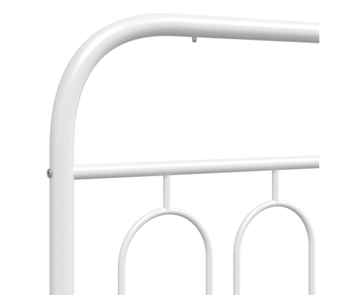Estructura cama sin colchón con cabecero metal blanco 120x190cm
