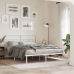 Estructura cama sin colchón con cabecero metal blanco 150x200cm