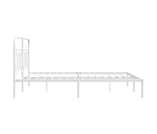 Estructura cama sin colchón con cabecero metal blanco 150x200cm
