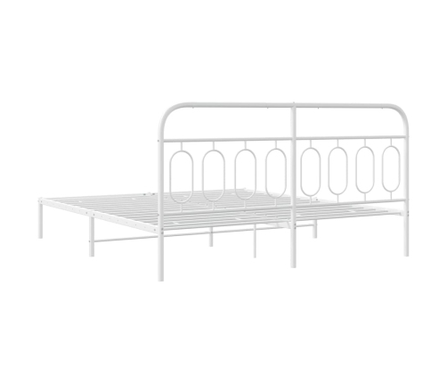 Estructura cama sin colchón con cabecero metal blanco 180x200cm