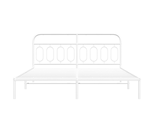 Estructura cama sin colchón con cabecero metal blanco 183x213cm