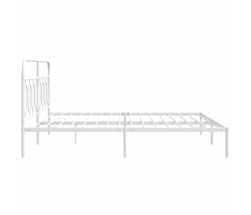 Estructura cama sin colchón con cabecero metal blanco 183x213cm