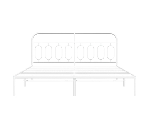 Estructura cama sin colchón con cabecero metal blanco 193x203cm