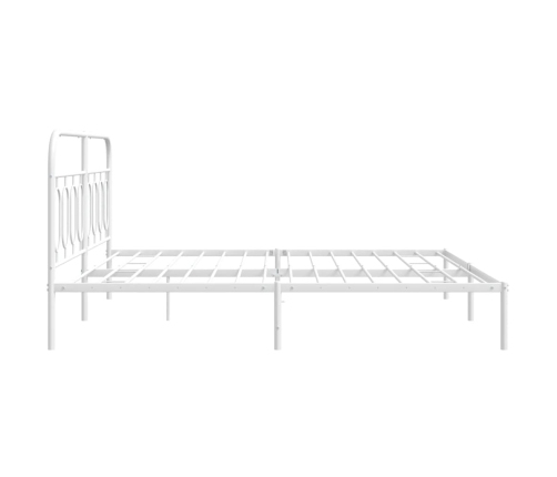 Estructura cama sin colchón con cabecero metal blanco 193x203cm