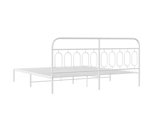 Estructura cama sin colchón con cabecero metal blanco 200x200cm