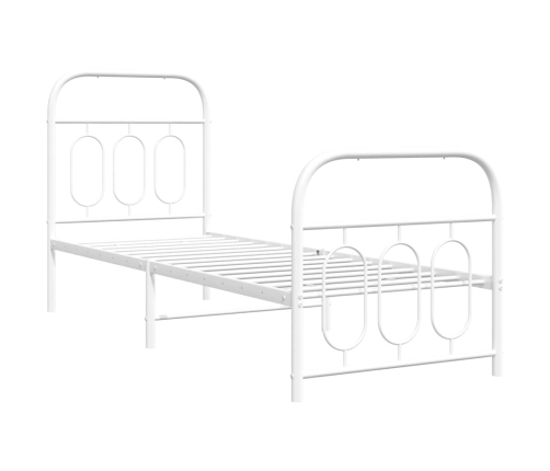 Estructura cama sin colchón con estribo metal blanco 75x190 cm