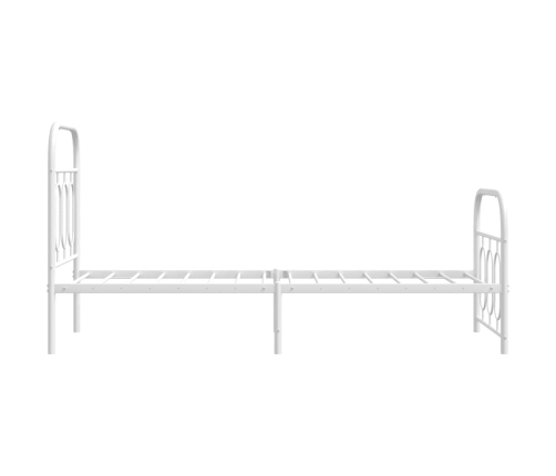 Estructura cama sin colchón con estribo metal blanco 75x190 cm