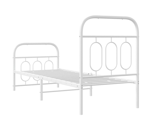 Estructura cama sin colchón con estribo metal blanco 75x190 cm