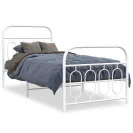 Estructura cama sin colchón con estribo metal blanco 80x200 cm
