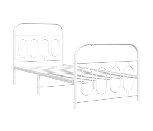 Estructura cama sin colchón con estribo metal blanco 90x190 cm