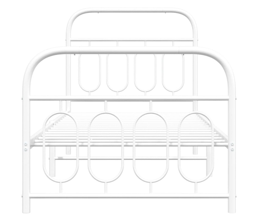 Estructura cama sin colchón con estribo metal blanco 90x190 cm