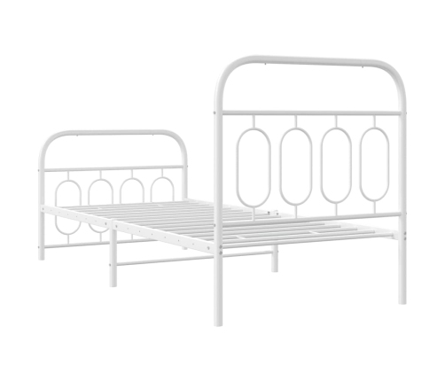 Estructura cama sin colchón con estribo metal blanco 90x190 cm