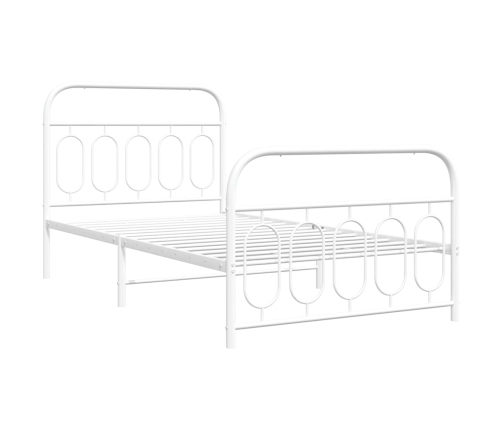 Estructura cama sin colchón con estribo metal blanco 100x190 cm