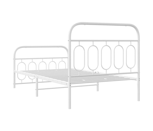 Estructura cama sin colchón con estribo metal blanco 100x190 cm