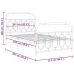 Estructura cama sin colchón con estribo metal blanco 107x203 cm