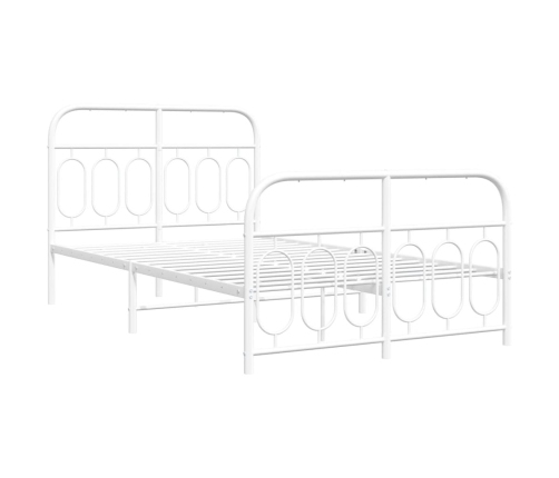 Estructura cama sin colchón con estribo metal blanco 120x190 cm