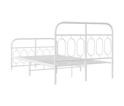 Estructura cama sin colchón con estribo metal blanco 120x190 cm