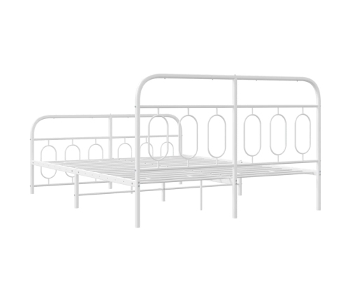 Estructura cama sin colchón con estribo metal blanco 135x190 cm