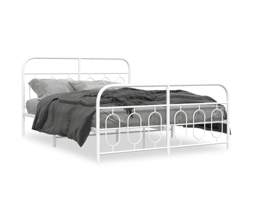 Estructura cama sin colchón con estribo metal blanco 135x190 cm