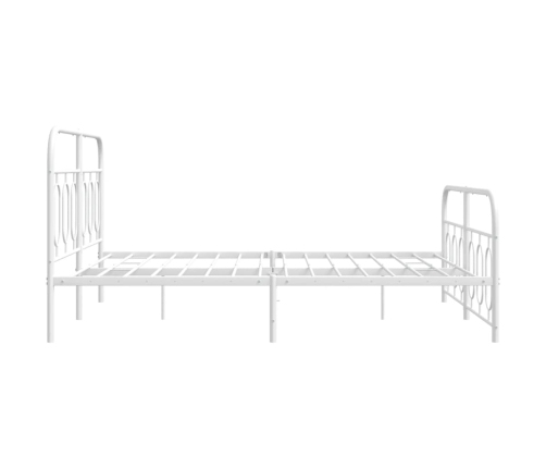 Estructura cama sin colchón con estribo metal blanco 140x190 cm