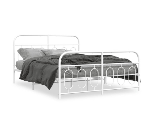 Estructura cama sin colchón con estribo metal blanco 140x190 cm