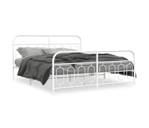 Estructura cama sin colchón con estribo metal blanco 180x200 cm