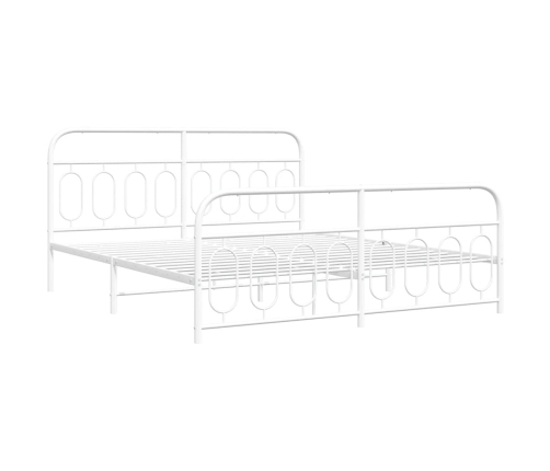 Estructura cama sin colchón con estribo metal blanco 183x213 cm