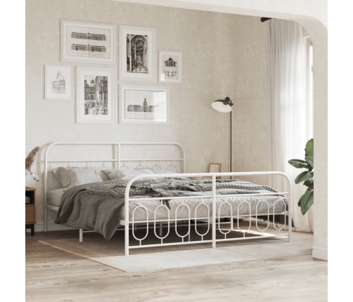 Estructura cama sin colchón con estribo metal blanco 183x213 cm