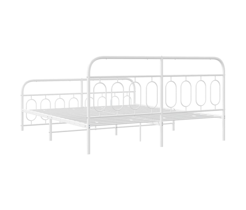 Estructura cama sin colchón con estribo metal blanco 183x213 cm