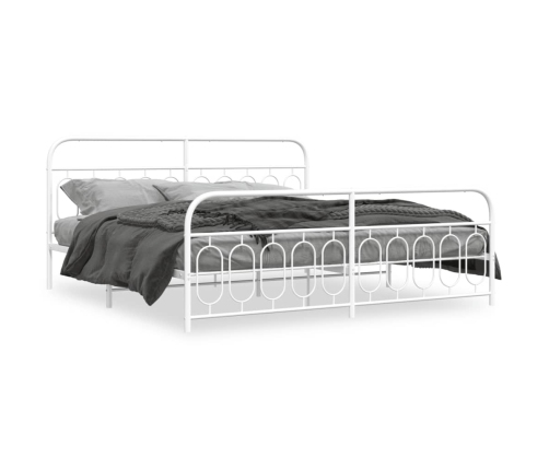 Estructura cama sin colchón con estribo metal blanco 200x200 cm