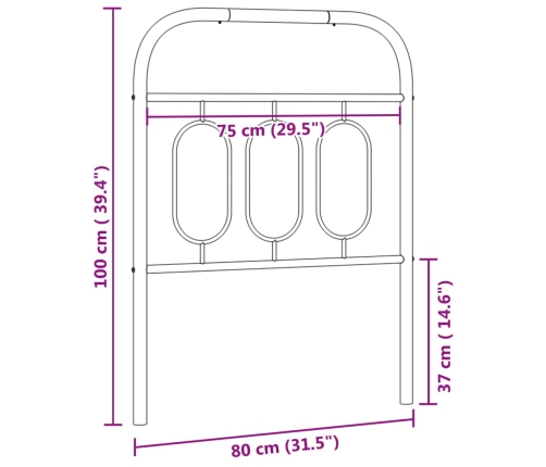 Cabecero de metal blanco 75 cm