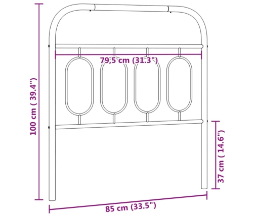 Cabecero de metal blanco 80 cm