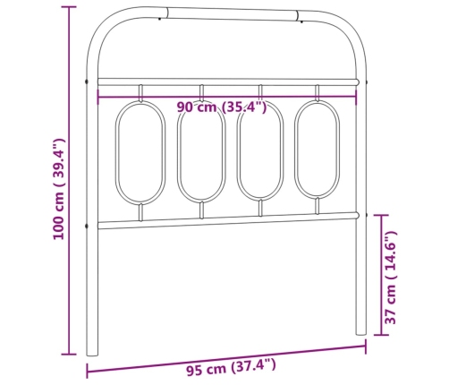 Cabecero de metal blanco 90 cm