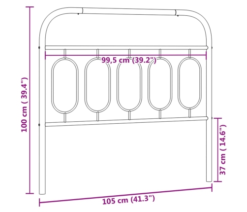 Cabecero de metal blanco 100 cm