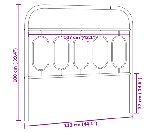 Cabecero de metal blanco 107 cm