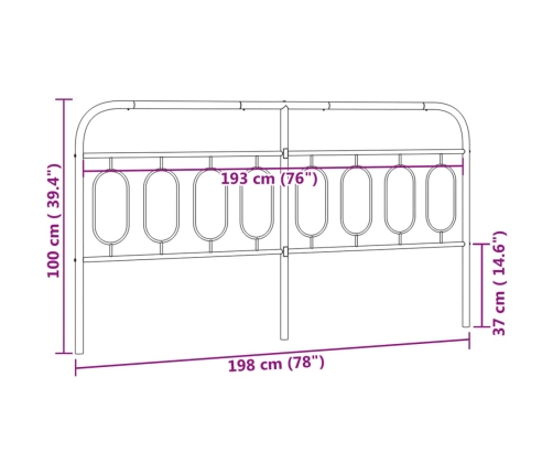 Cabecero de metal blanco 193 cm