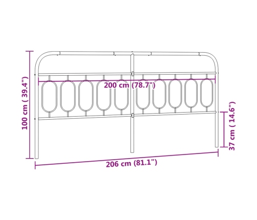 Cabecero de metal blanco 200 cm