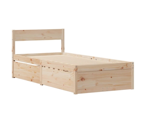 Estructura de cama sin colchón madera maciza de pino 100x200 cm