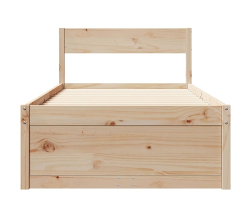 Estructura de cama sin colchón madera maciza de pino 100x200 cm