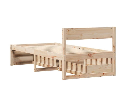 Estructura de cama sin colchón madera maciza de pino 100x200 cm