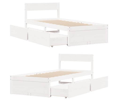 Estructura cama sin colchón madera maciza pino blanca 100x200cm