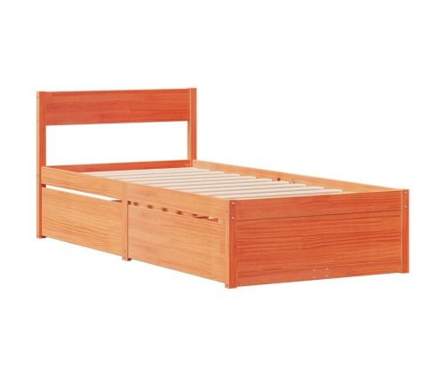 Estructura de cama sin colchón madera de pino marrón 90x200 cm
