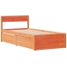Estructura de cama sin colchón madera de pino marrón 90x200 cm
