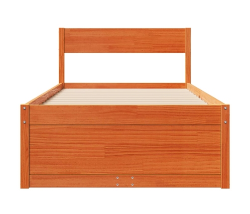 Estructura de cama sin colchón madera de pino marrón 90x200 cm